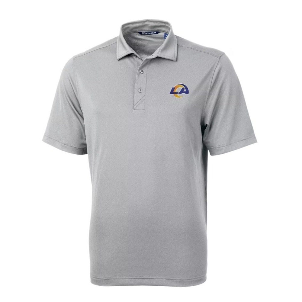 Los Angeles Rams Men's Big & Tall Virtue Eco Pique Polo Shirt Gray 5XL